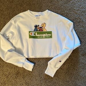 Champion White Sesame Street Cropped Top